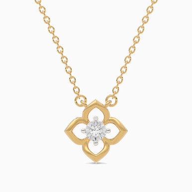 Flower Diamond Necklace in 18K Gold - MSP00835