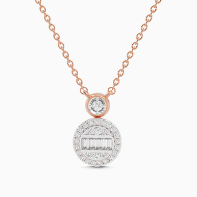 Circle Diamond Necklace in 18K Gold - SAP05221