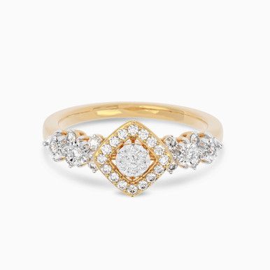 Tilted Square Diamond Ring in 18K Gold - ASPR6445