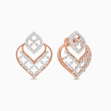 Arabesque Diamond Stud Earrings in 18K Gold - ASPE6358