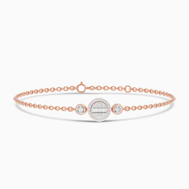Circle Diamond Chain Bracelet in 18K Gold - SAB05221