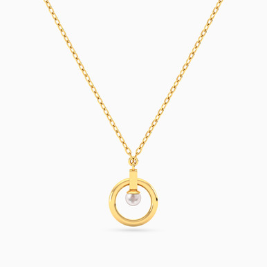 Circular Pearl Necklace in 18K Gold - 21046111152