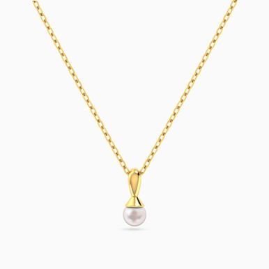 Single Pearl Necklace in 18K Gold - 21046111154