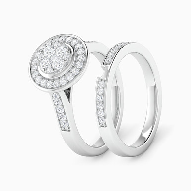 Diamond Twin Rings In 18K Gold - RN116356W18DI1