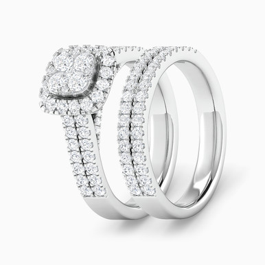 Diamond Twin Rings In 18K Gold - RN407611W18DI1