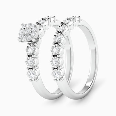 Diamond Twin Rings In 18K Gold - RN403407W18DI1