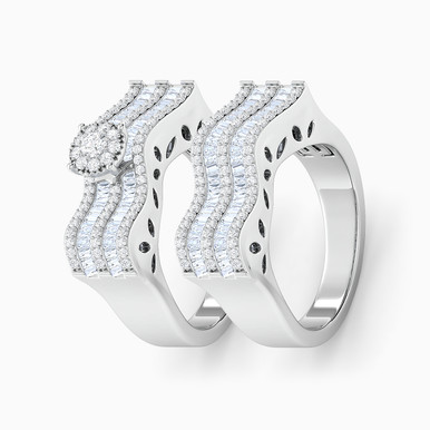 Diamond Twin Rings In 18K Gold - RN420406W18DI1