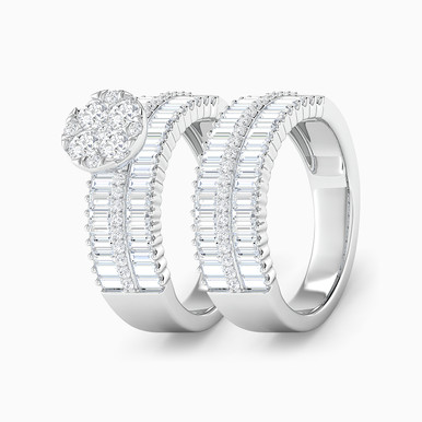 Diamond Twin Rings In 18K Gold - RN405816W18DI1