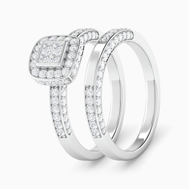 Diamond Twin Rings In 18K Gold - RN404569W18DI1