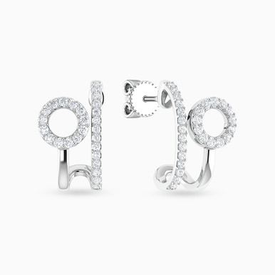 Circle Diamond Stud Earrings In 18K Gold - ER417908W18DI1