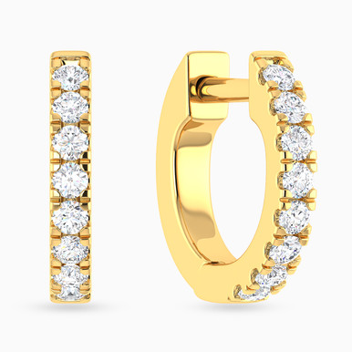 Diamond Hoop Earrings In 18K Gold - HP401272Y18DI1