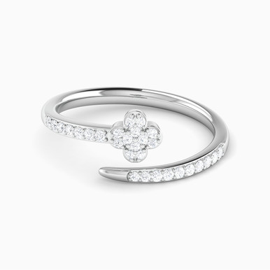 Diamond Open Ring In 18K Gold - RN414173W18DI1 Diamond Open Ring In 18K Gold - RN414173W18DI1