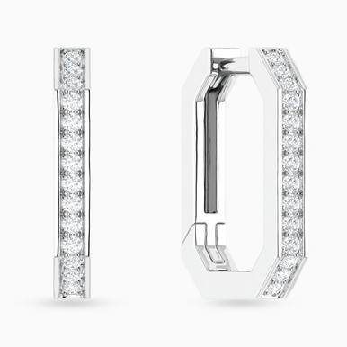 Diamond Hoop Earrings In 18K Gold - HP401949W18DI1
