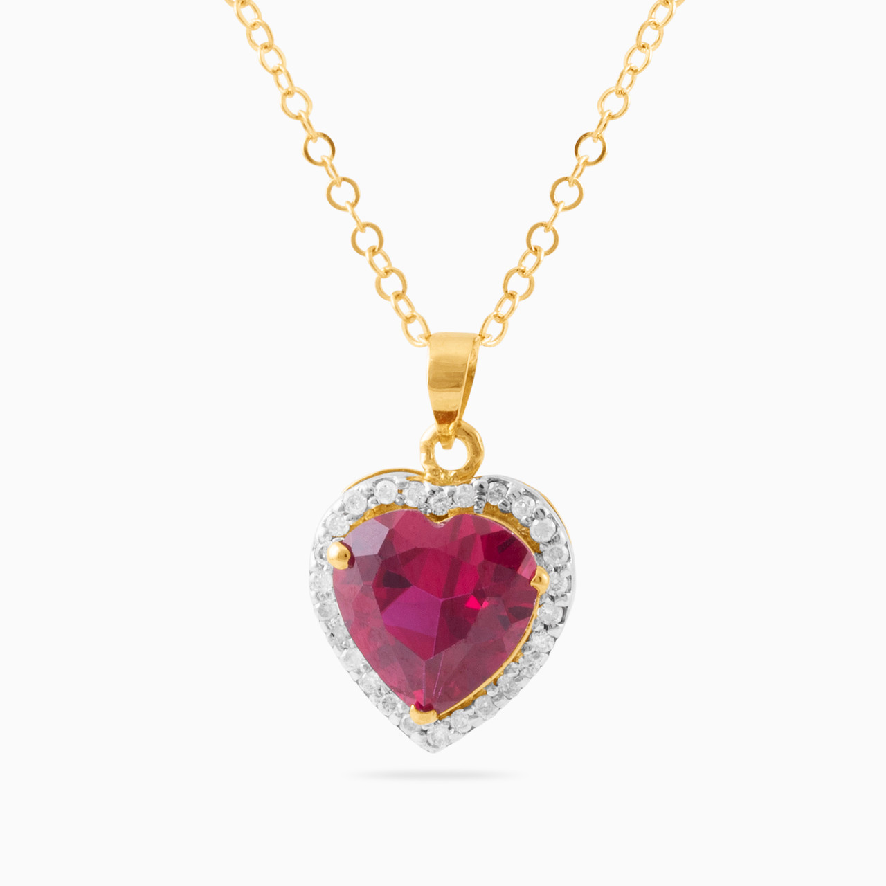 18K Gold Diamond & Colored Stones Pendant Necklace