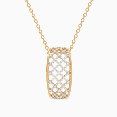 Net Diamond Necklace in 18K Gold - ASP06357 Net Diamond Necklace in 18K Gold - ASP06357