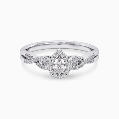 Pear Diamond Ring in 18K Gold - KR105905