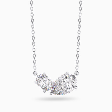 Pear Diamond Necklace in 18K Gold - KP613111