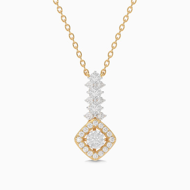 Square Diamond Necklace in 18K Gold - ASP06445