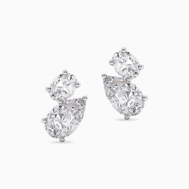 Pear Diamond Earrings in 18K Gold - KE613111