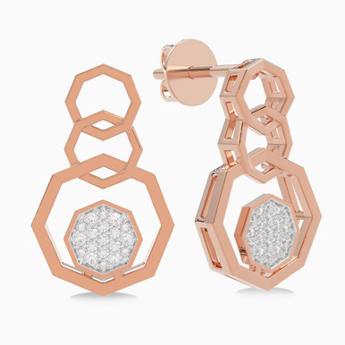 Intertwined Diamond Hoop Earrings in 18K Gold - SAE05170