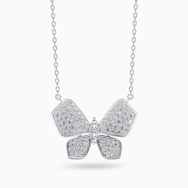 Butterfly Diamond Necklace in 18K Gold - KP611939
