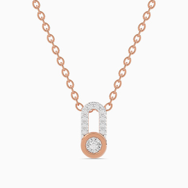 Lock Diamond Necklace in 18K Gold - SAP05435 Lock Diamond Necklace in 18K Gold - SAP05435