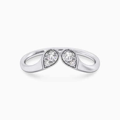 Pear Diamond Two Headed Ring in 18K Gold - KR606351