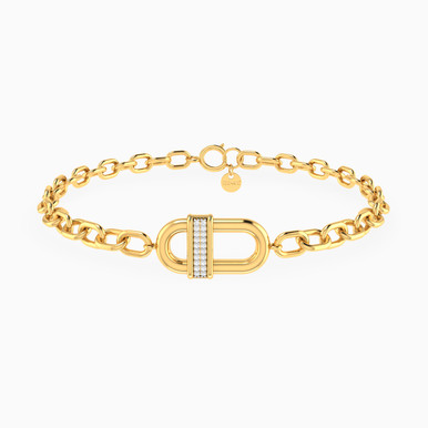 Oval Diamond Chain Bracelet In 18K Gold - 21047790002