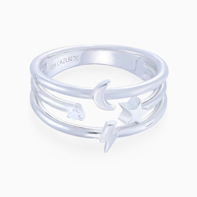 Celestial Clear Stone Ring In Sterling Silver - SR05676A