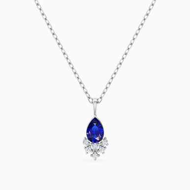 Diamonds & Blue Stone Necklace in 18k Gold - LNE00261SB