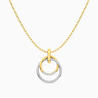Circle Diamond Necklace In 18K Gold - 21046030352