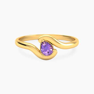 Pear Purple Stone Ring in 18K Gold - 21048110811