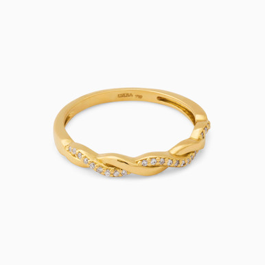 Twist Clear Stone Ring in 18K Gold - 21048030146
