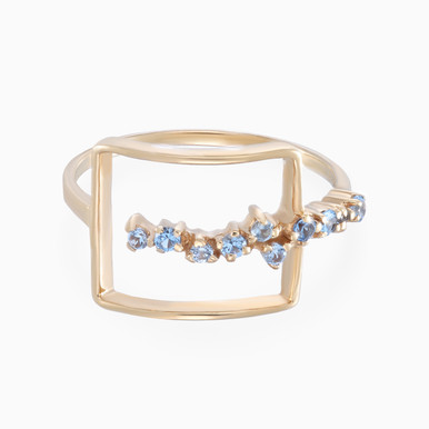 Square Cubic Zirconia Ring in 18K Gold - 21048110555
