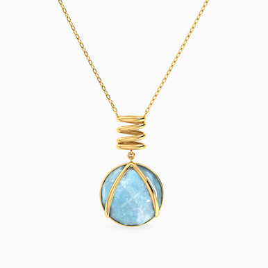 Circular Colored Stone Necklace In 18K Gold - 21046111213