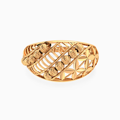 Openwork & Beads Ring In 21K Gold - 22002112333