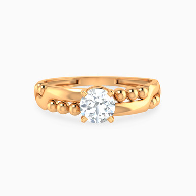 Chain Loops Cubic Zirconia Criss-Cross Ring In 21K Gold - 22044110051