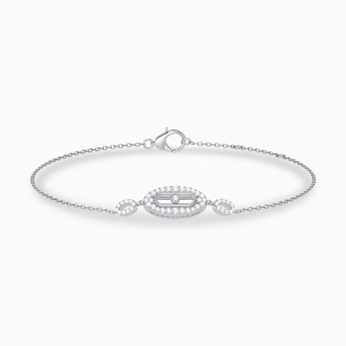 Oval Diamond Chain Bracelet in 18K Gold - KB612340