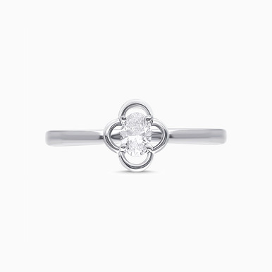 Quatrefoil Lab Grown Diamond Sterling Silver Ring - KR614624