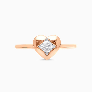 Heart Lab Grown Diamond Gold Plated Ring - KR110189