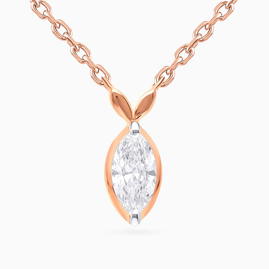 Marquise Lab Grown Diamond Gold Plated Necklace - KP614614