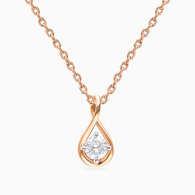 Drop Lab Grown Diamond Sterling Silver Necklace - KP614606