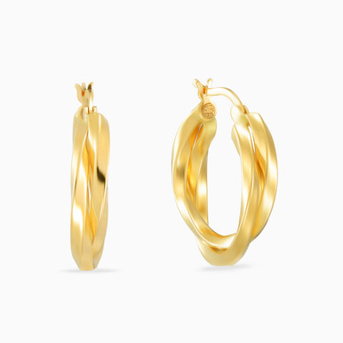 Intertwined Strands Hoop Earrings In 21K Gold - 22003650006 Intertwined Strands Hoop Earrings In 21K Gold - 22003650006