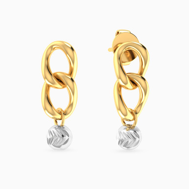 Chain Loops Drop Earrings In 18K Gold - 21003020015 Chain Loops Drop Earrings In 18K Gold - 21003020015