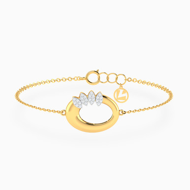 Oval Cubic Zirconia Chain Bracelet In 18K Gold - 21010030030