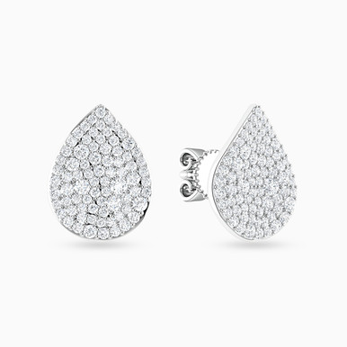 Teardrop Diamond Stud Earrings In 18K Gold - ER422166W18DI1
