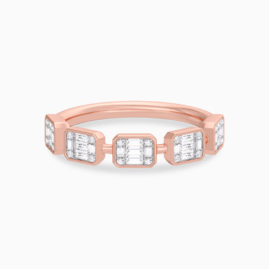Baguette Sequence Diamond Ring In 18K Gold - KR402331