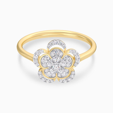 Floral layers Diamond Ring In 18K Gold - KR613750 Floral layers Diamond Ring In 18K Gold - KR613750