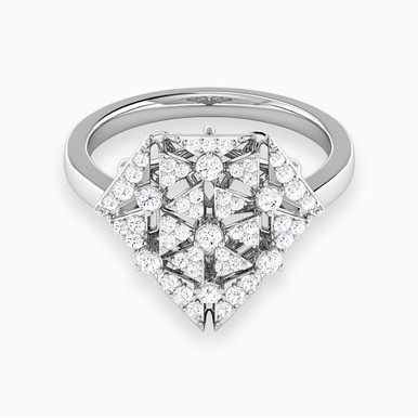Jewel Diamond Ring In 18K Gold - RN421082W18DI1