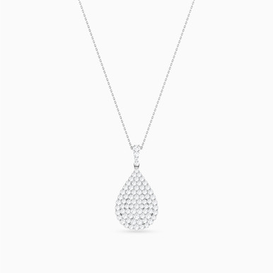 Teardrop Diamond Necklace In 18K Gold - PN114093W18DI1